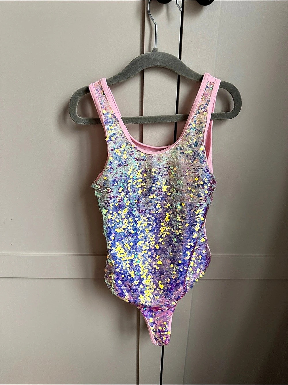 Lola + The Boys Iridescent Sequin Ombre Shimmer Swimsuit Kids Sequin One-Piece